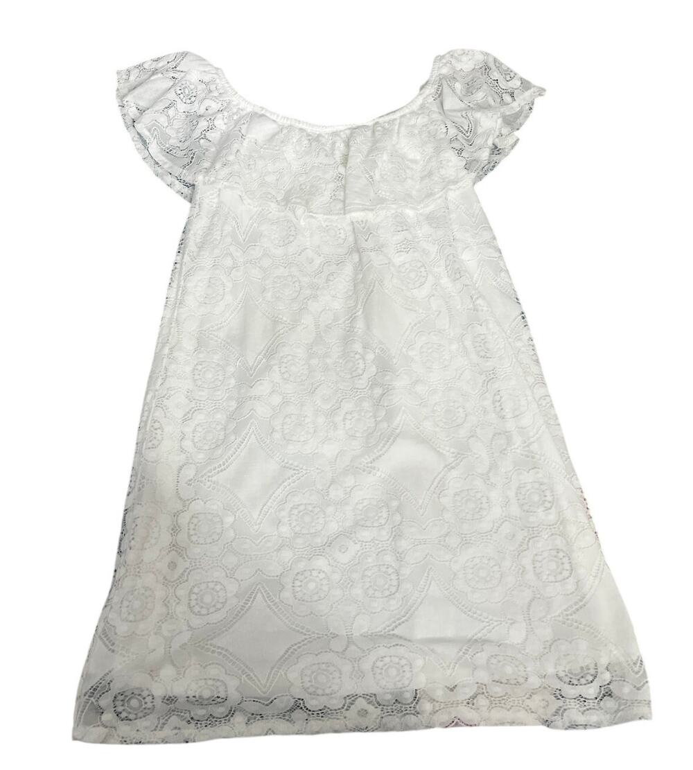 Tiana B. White Knit Dress Size 8 Stretch Knit On Off Shoulder